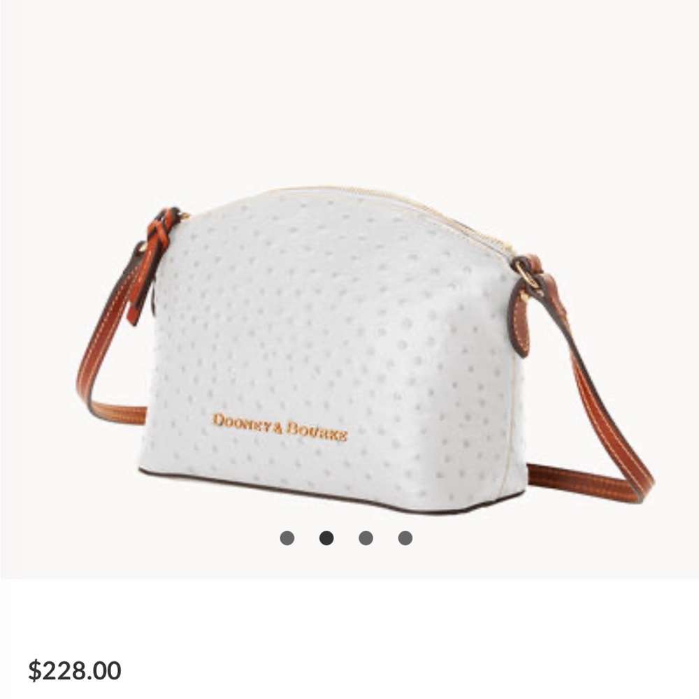 Ostrich skin crossbody bag